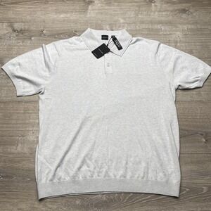 Dunning Polo Shirt Mens 2XL Gray Microchip Heather Golf Performance Knit Top